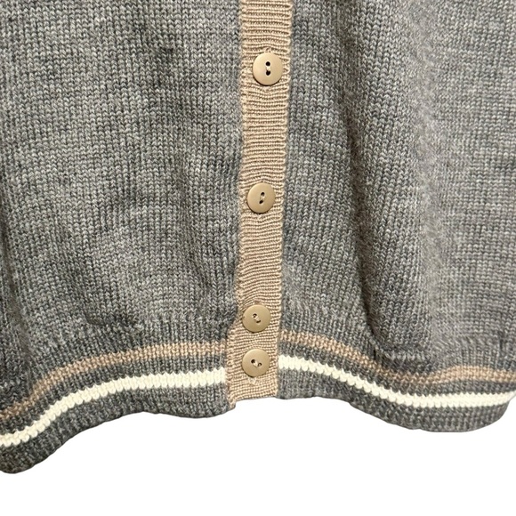 St Michael Made in UK Wool Floral Embroidery Chunky Knit Cardigan Sweater - Picture 6 of 11